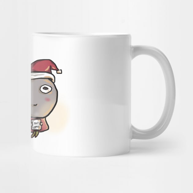 Alien with her coffee cup in Christmas night by BalmyBell